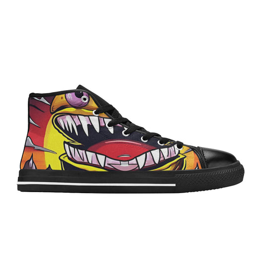 MEN'S Big Scary Cheeseburger Monster High Top Canvas Dark Academia Custom Sneakers