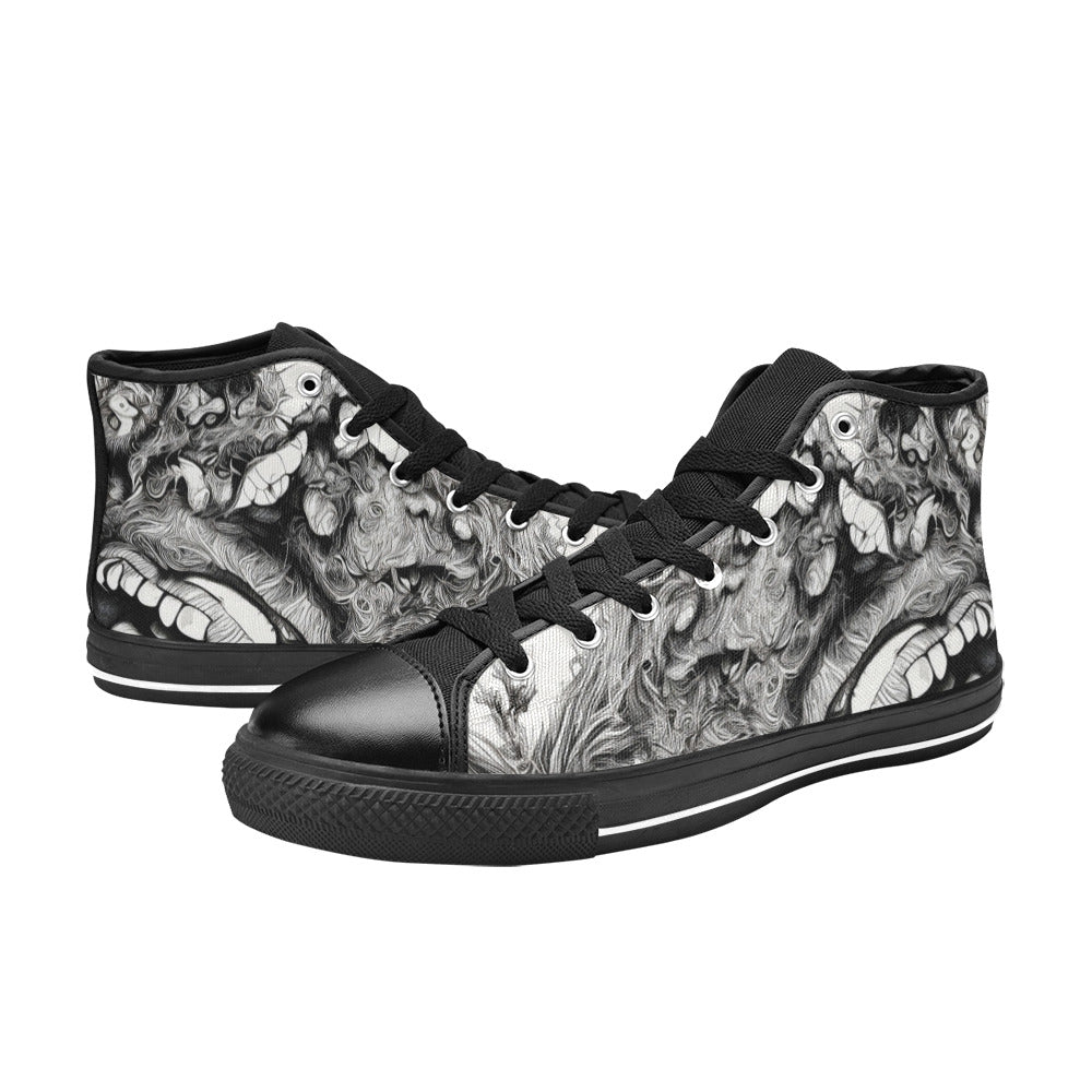 WOMEN'S Freestyle Horror 2 High Top Canvas Wallpaper Art Shoes