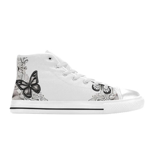MEN'S Buttetflies Mandala Art Vibes High Top Canvas Grunge Sneakers