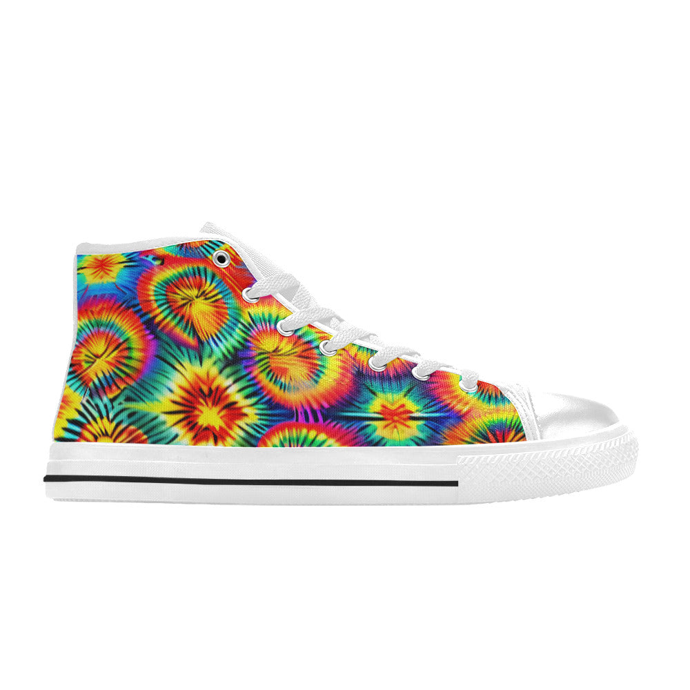 WOMEN'S Rainbow Tie Dye High Top Canvas Y2K Sneakers