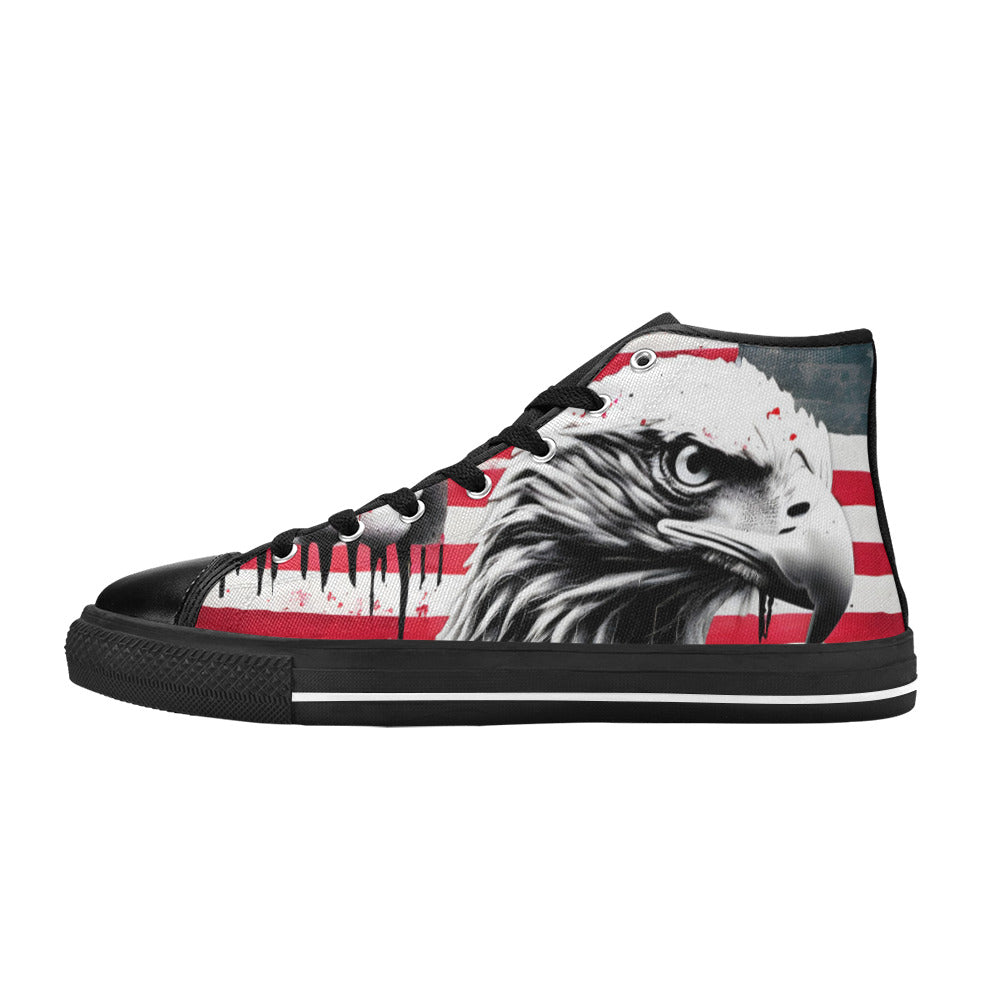 WOMEN'S Patrotic Eagle Art High Top Canvas Dark Academia Custom Shoes