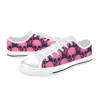 KIDS' Skull Underground Comix Black Low Top Canvas Vibrant Chaos Custom Shoes