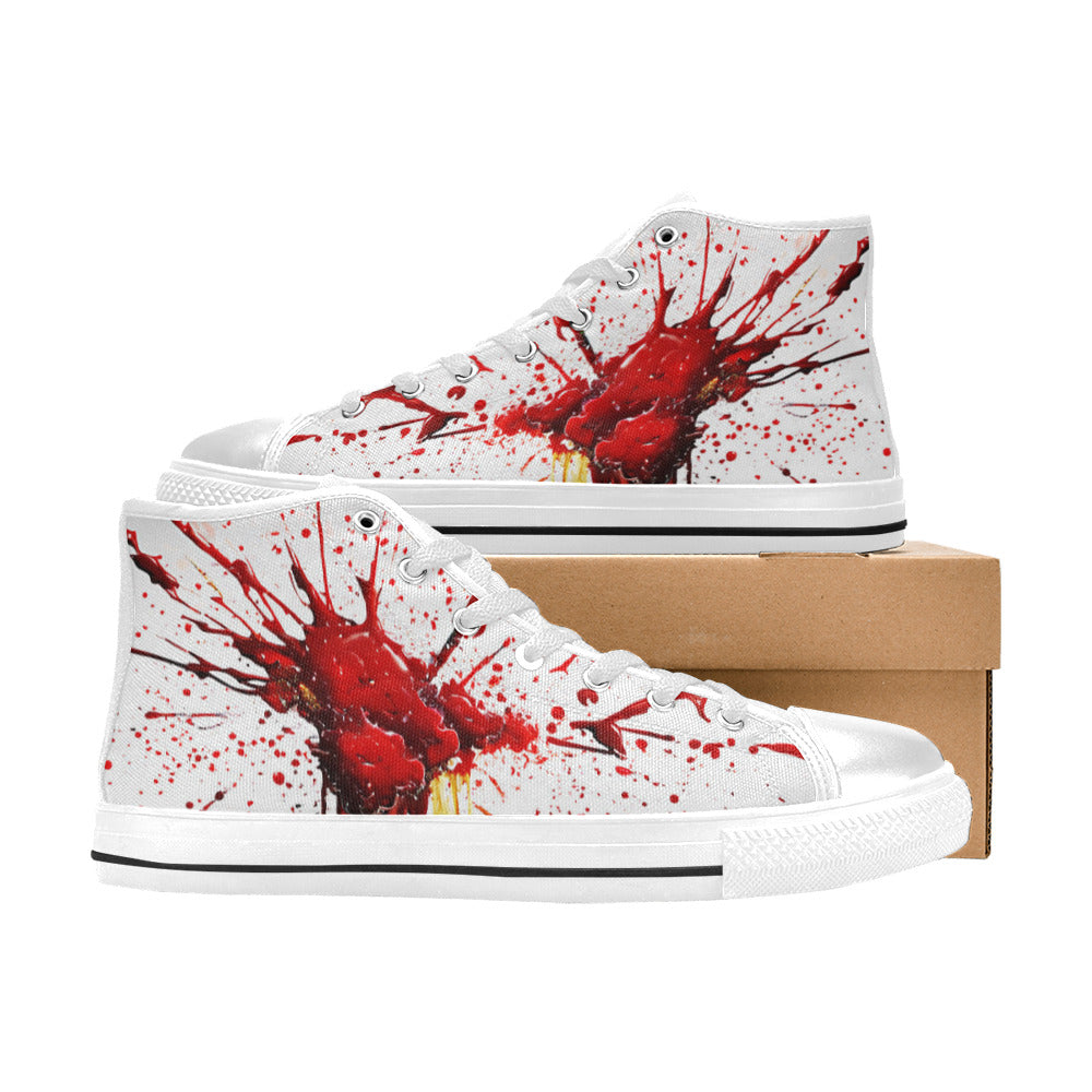 MEN'S Splatter Art Men’S High Top Canvas Cottagecore Custom Shoes