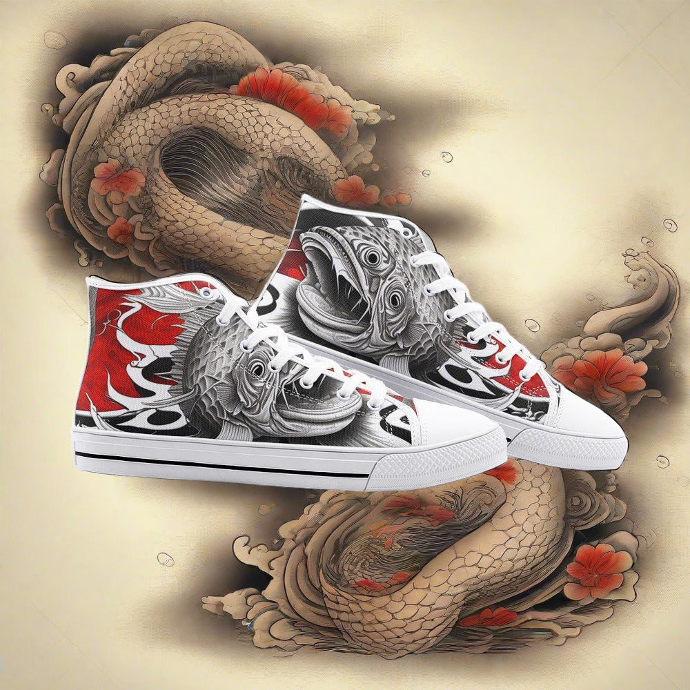 Monarch Pink Cream Wearable Bold Art - Freaky Shoes | Custom Art Sneakers