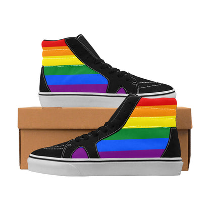 WOMEN'S Rainbow Pride LGBT High Top Skateboarding Custom Sneakers