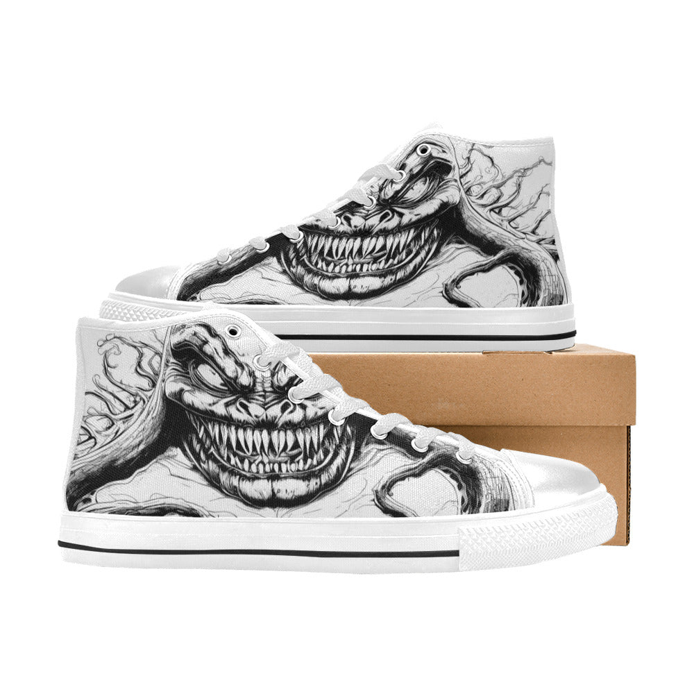 MEN'S Cc Super Human Grey High Top Canvas Cottagecore Custom Shoes