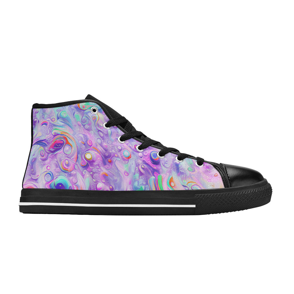 WOMEN'S Cc Acid Bath 10 High Top Canvas Cottagecore Custom Sneakers