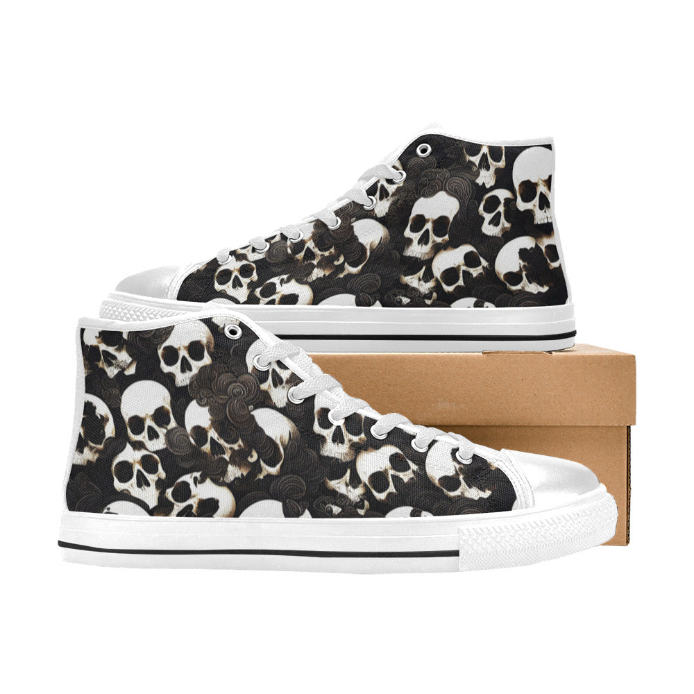 MEN'S Skulls Deluxe Men’S High Top Canvas Cottagecore Custom Sneakers