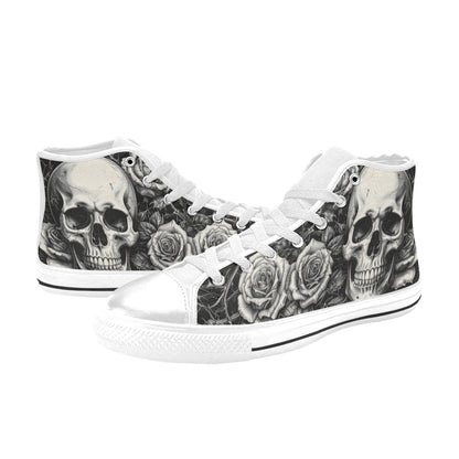 Dark Art Men's Gothic Skull High Top Canvas Shoes | Freaky Shoes®