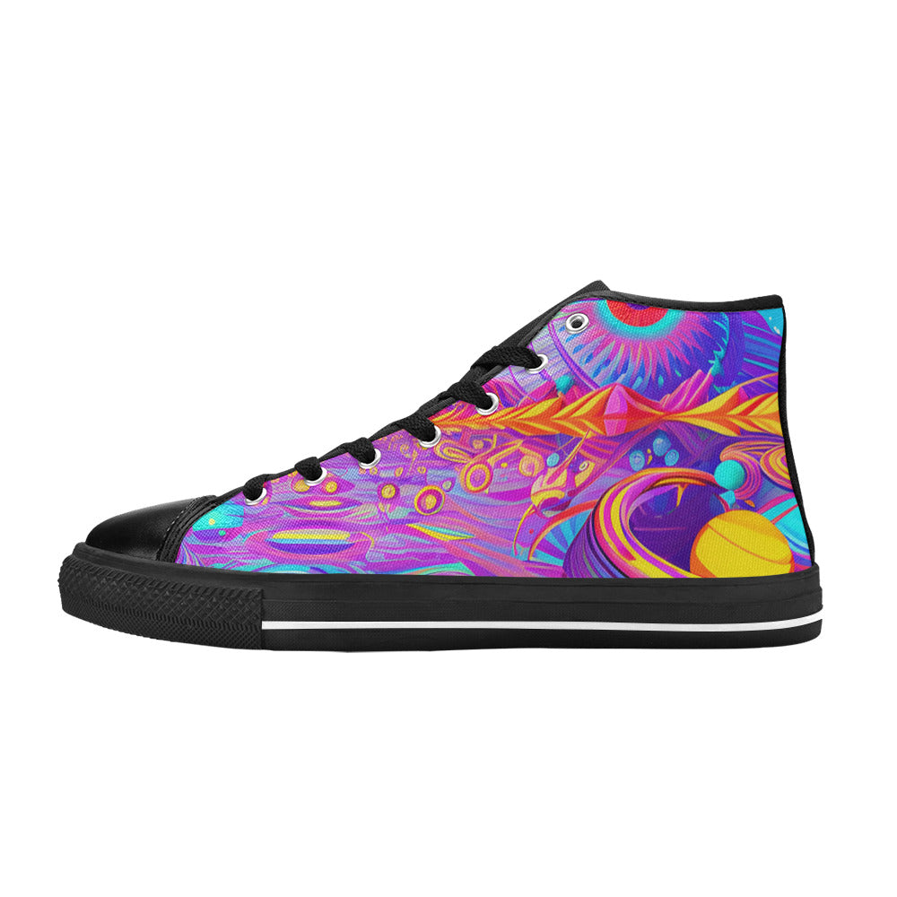 MEN'S Trip Art 3 Men’S High Top Canvas Neon Fantasy Custom Shoes