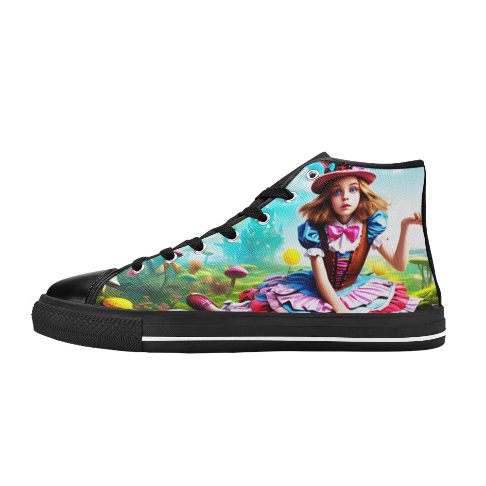 WOMEN'S Acid Creepy Wonderland Psychedelic High Top Canvas Dreamcore Shoes