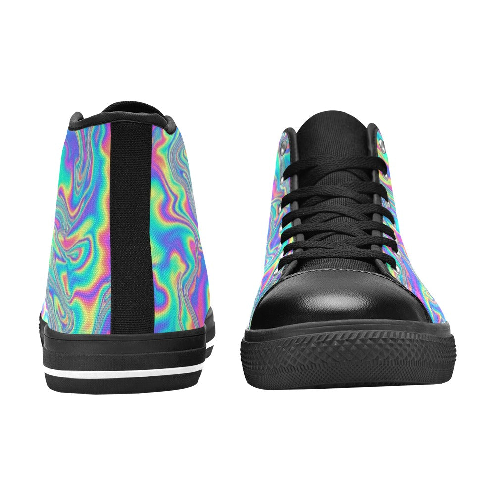 MEN'S Holographic Tribal Blaze 4 High Top Canvas Dreamcore Custom Shoes