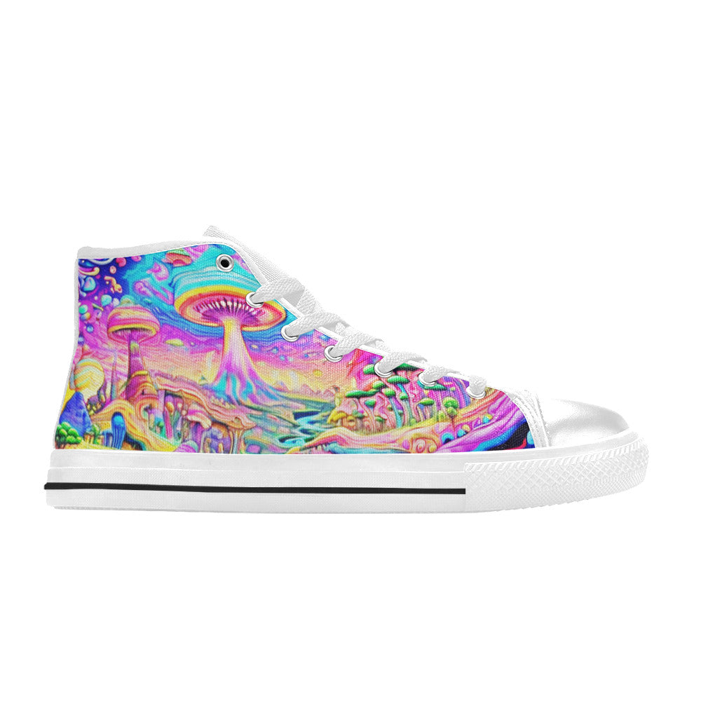 MEN'S Trippy World Art 5 High Top Canvas Vivid Sneakers