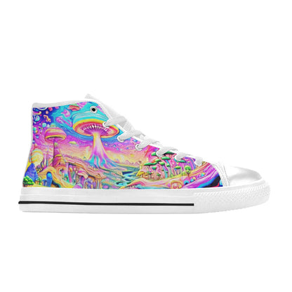 MEN'S Trippy World Art 5 High Top Canvas Vivid Sneakers