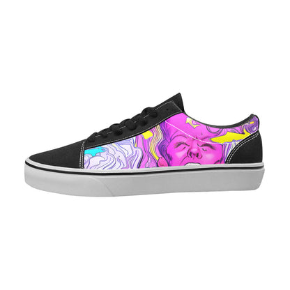 WOMEN'S Trip Retro Art Low Top Skateboarding Grunge Custom Shoes