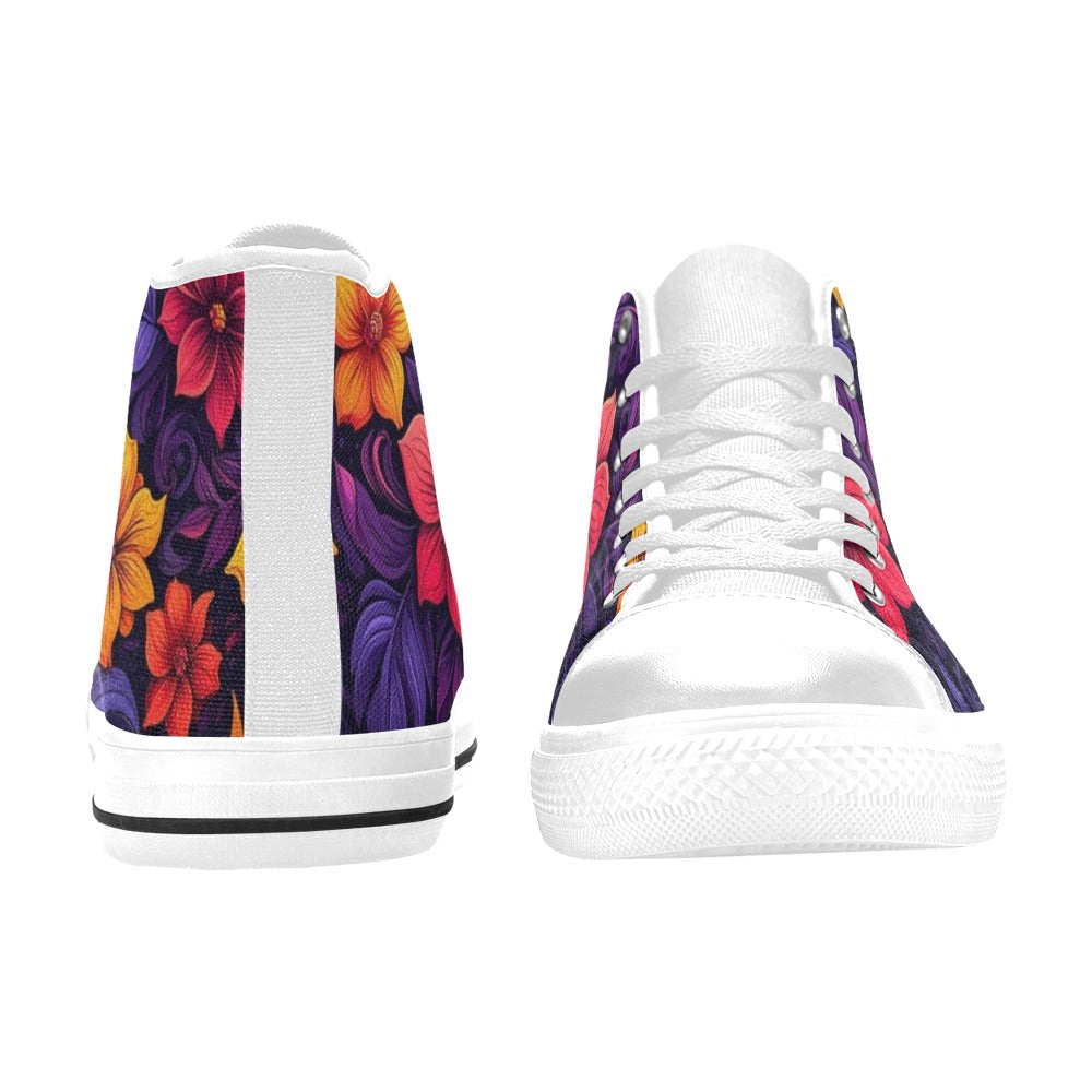 WOMEN'S Exotic Floral Weave High Top Canvas Y2K Shoes
