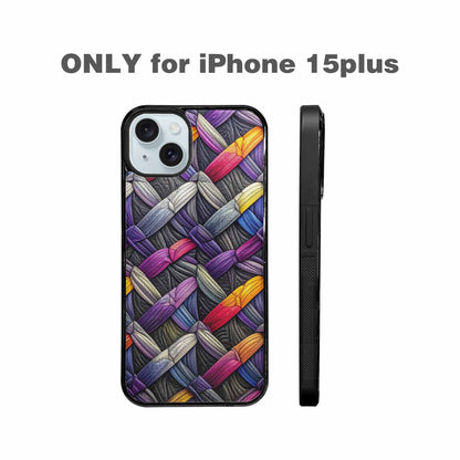 iPhone 15 Plus Case — Asexual Flag Color Theme Small Rainbow, Unique Phone Case Design