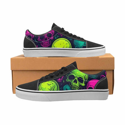 MEN'S Skulls - Neon Canvas Lace-Up Aesthetic Sneakers