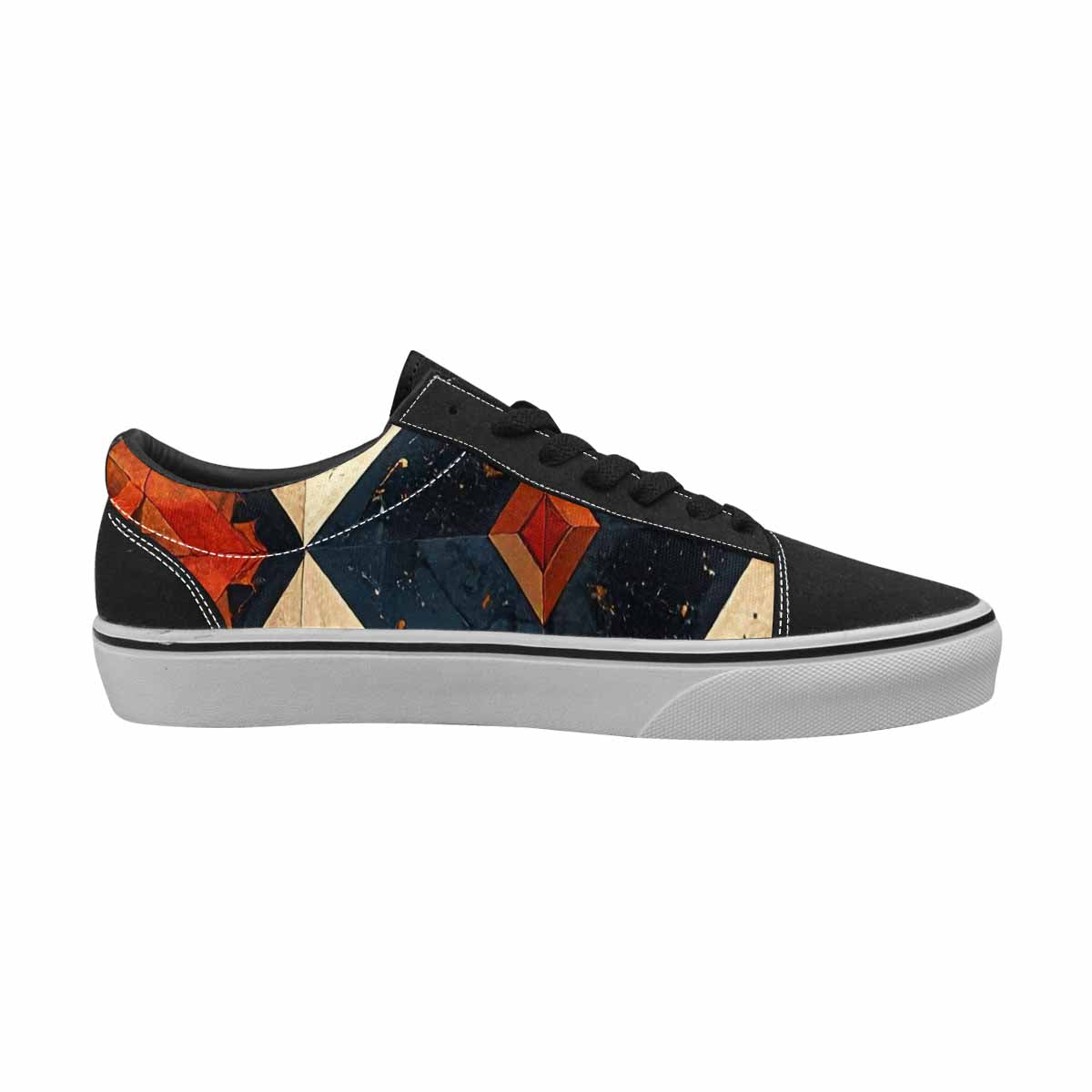WOMEN'S Southwestern Geometric Diamond Canvas Lace-Up Vivid Sneakers