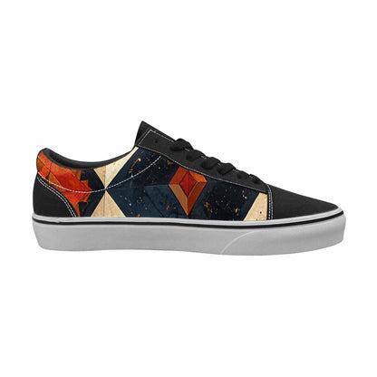 WOMEN'S Southwestern Geometric Diamond Canvas Lace-Up Vivid Sneakers