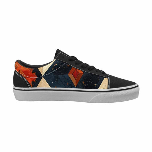 WOMEN'S Southwestern Geometric Diamond Canvas Lace-Up Vivid Sneakers