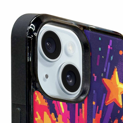 iPhone 15 Plus Case — Pixel Art 8 Bit Burst Pattern, Unique Phone Case Design