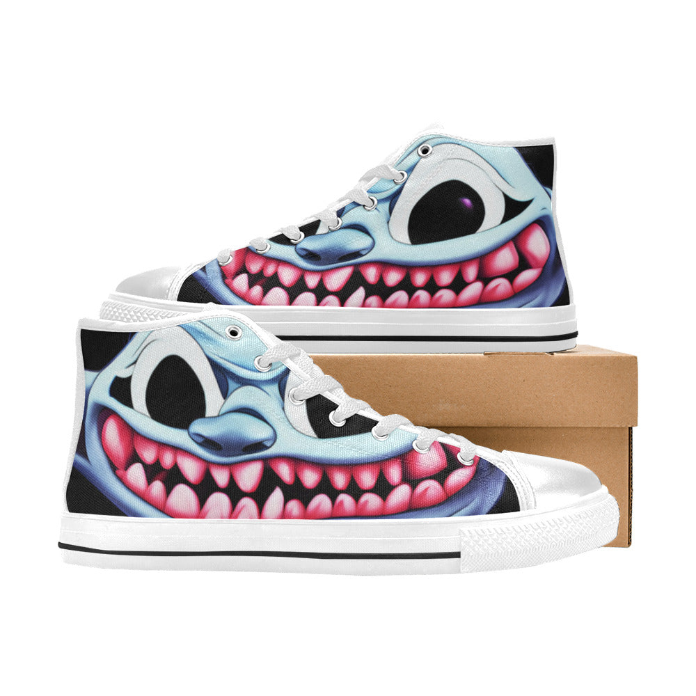 MEN'S Blue Rage Horror 2 High Top Canvas Grunge Custom Shoes