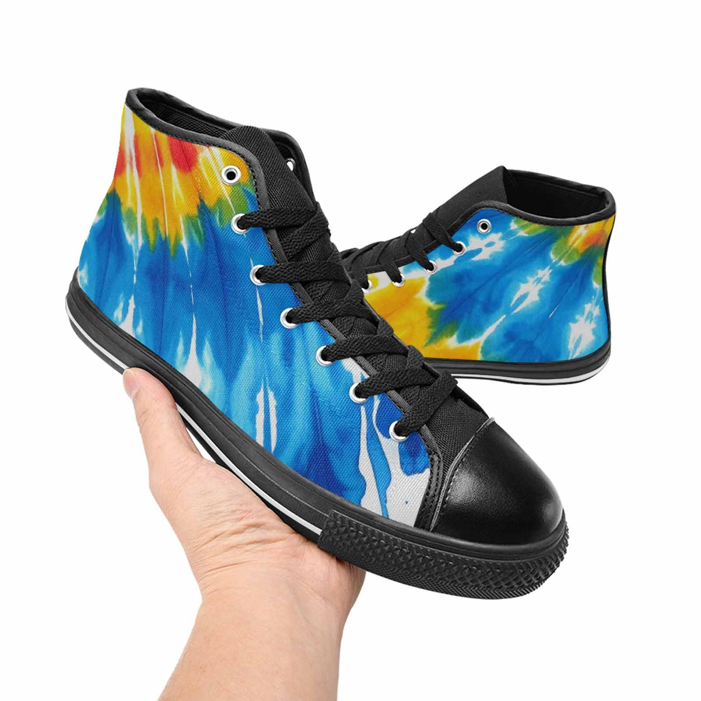 MEN'S Tie Dye Drip High Top Canvas Wallpaper Art Sneakers