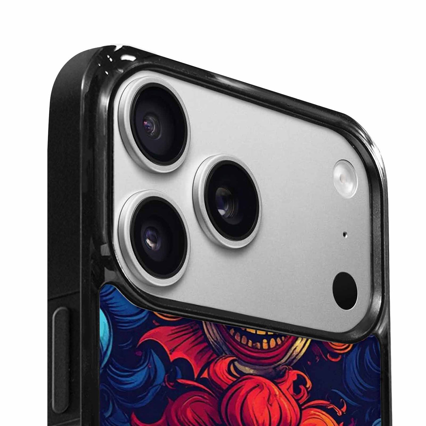 iPhone 17 Pro Case — Evil Clowns Heads Faces Overlapping Cartoon, Custom Art Phone Cover