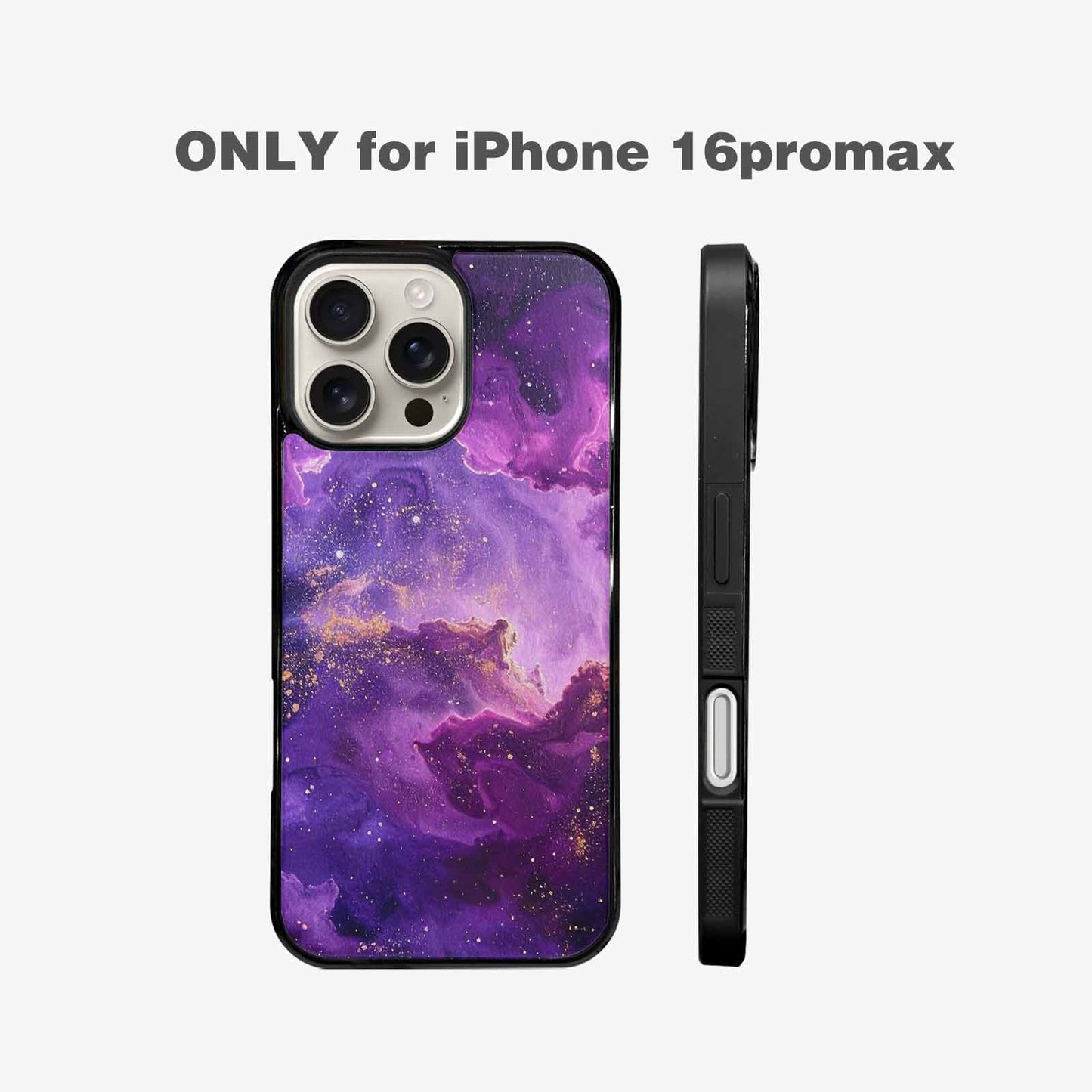 iPhone 16 Pro Max Case — Purple Color Tones Nebula Texture With, Original Design Phone Case