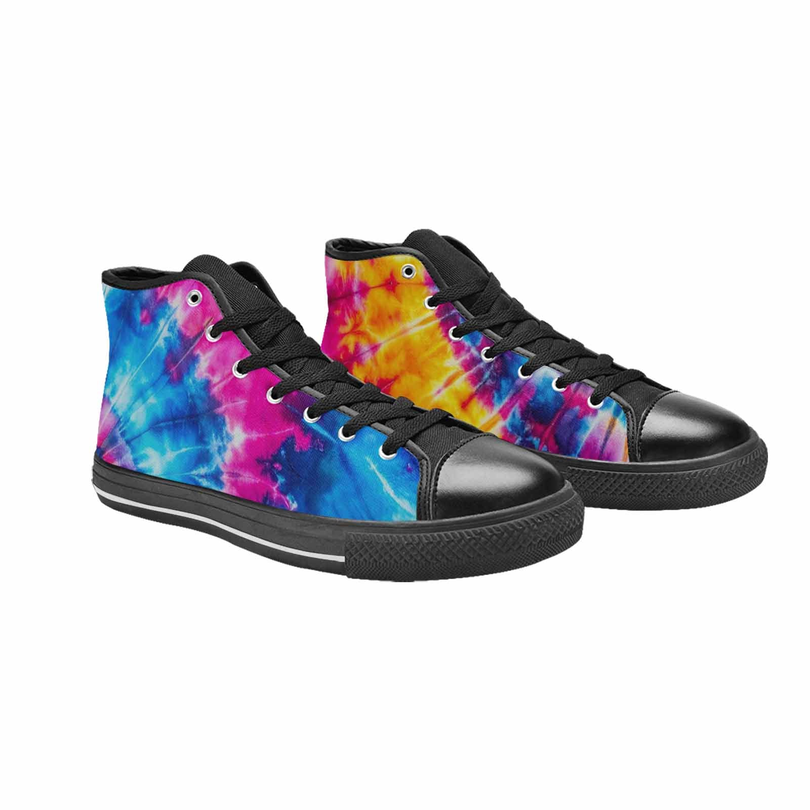 MEN'S Tie Dye Acid Wash Color High Top Canvas Cottagecore Custom Shoes