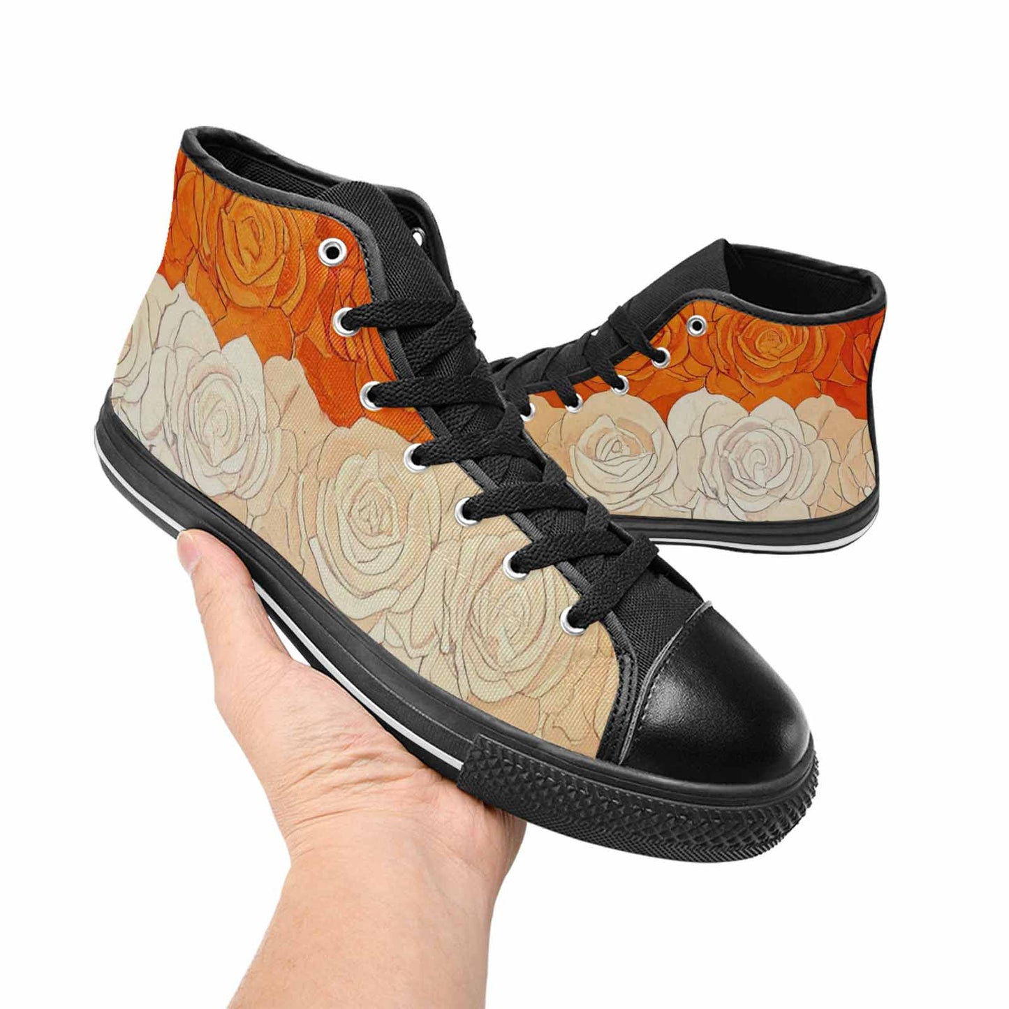 MEN'S Lesbian Flag Color High Top Canvas Dark Academia Sneakers