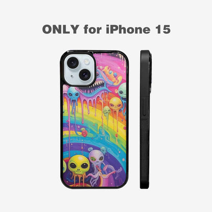 iPhone 15 Case — Aliens Tie Dyemelting Aliens P, Custom Phone Case