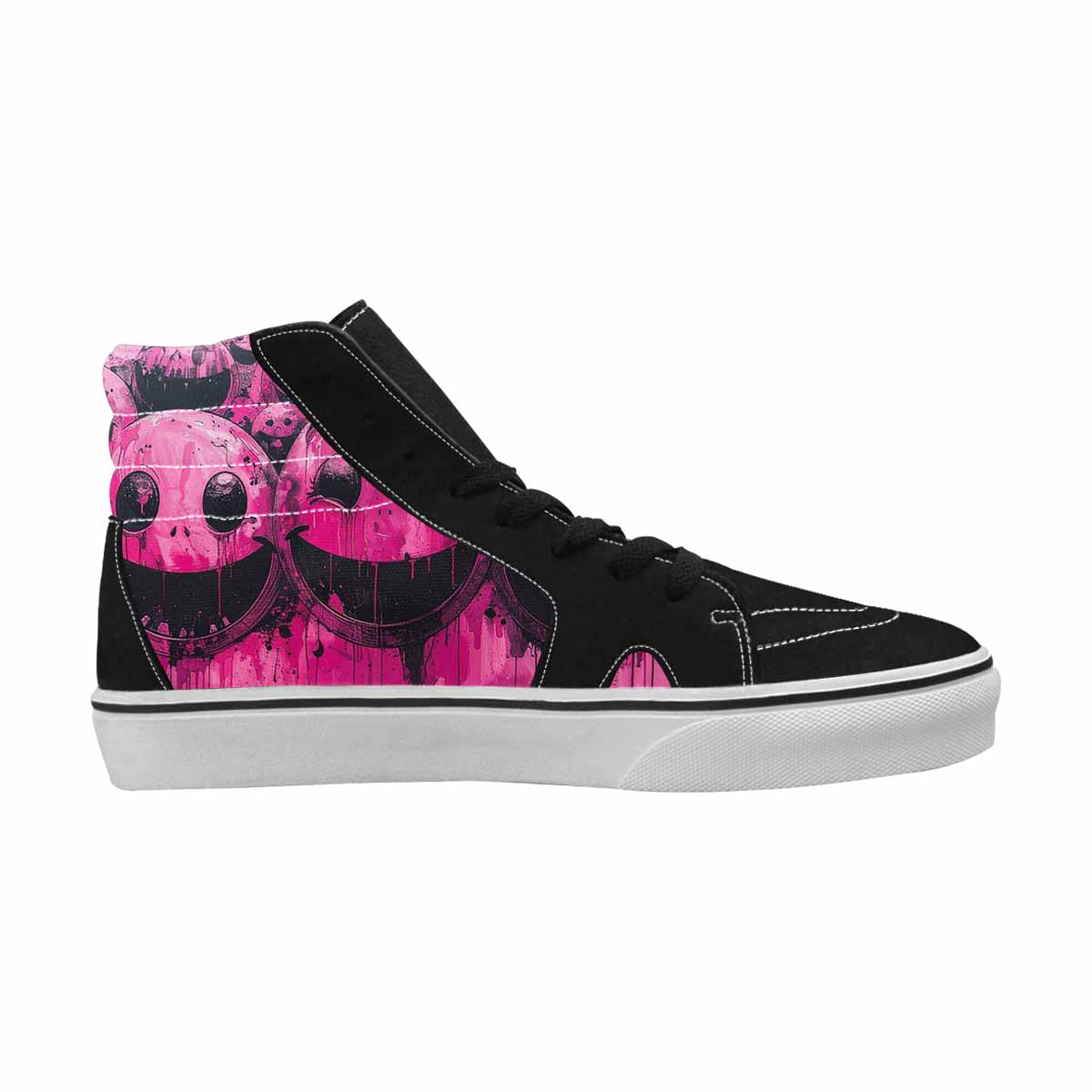 MEN'S Melting Moon Smiley High Top Canvas Melting Art Sneakers