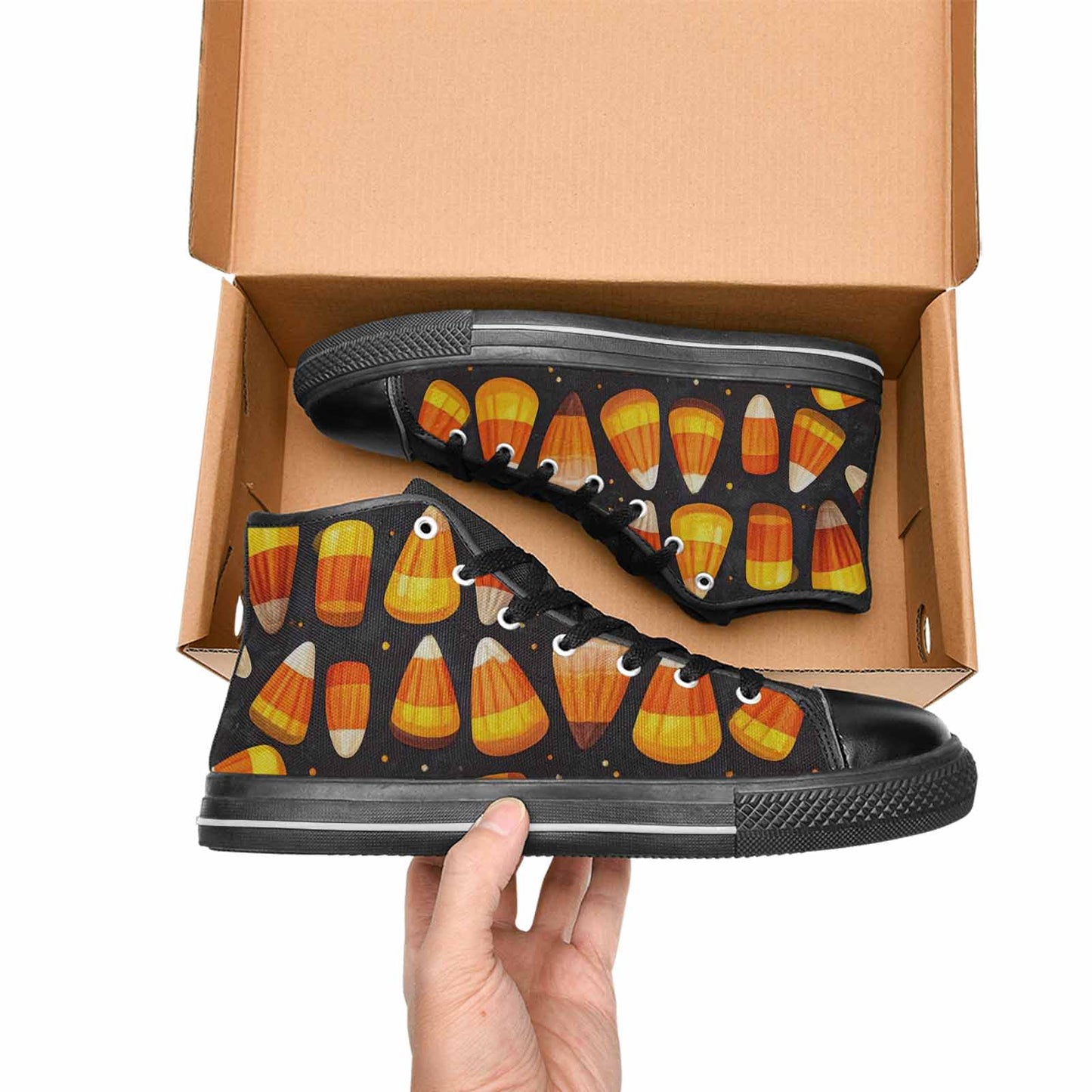 WOMEN'S Halloween Candy Corn High Top Canvas Cottagecore Sneakers