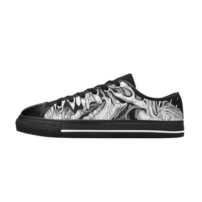 MEN'S Cc Demons Grey Canvas Grunge Custom Shoes