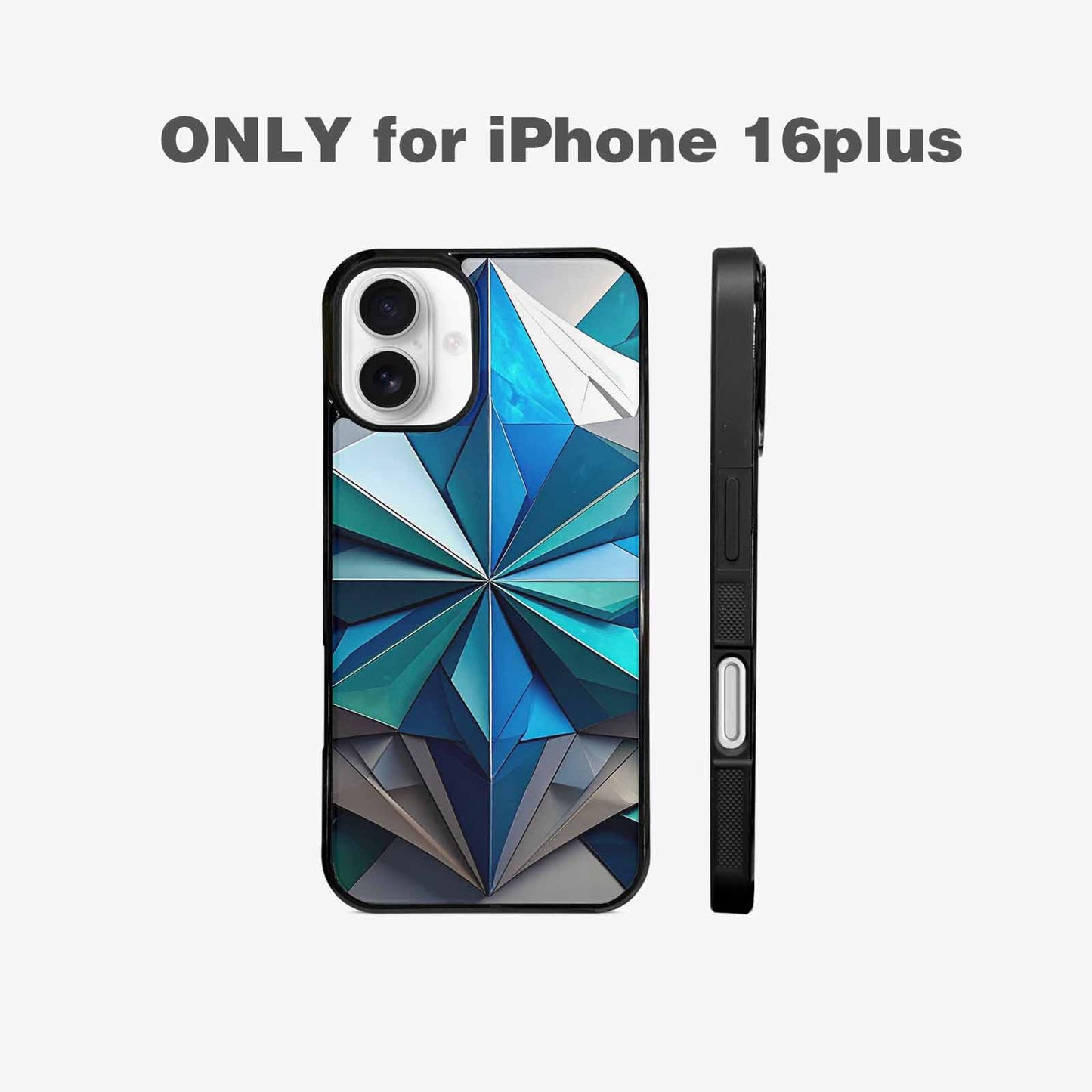 iPhone 16 Plus Case — Geometric Origami Art Pattern, Personalized Phone Case