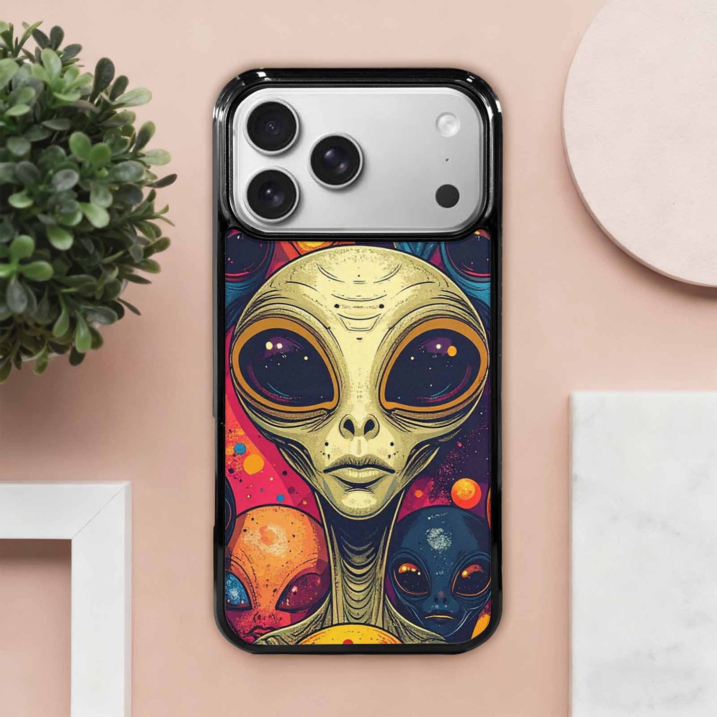 iPhone 17 Pro Max Case — Alien Ufo Cartoon Art Alien Scifi, Custom Art Phone Cover