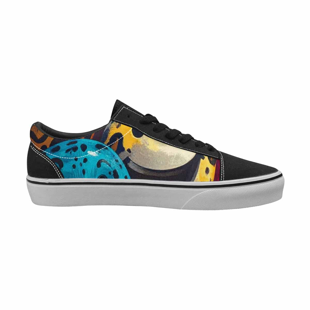 WOMEN'S Smiley Faces Lace-Up Canvas Melting Art Sneakers