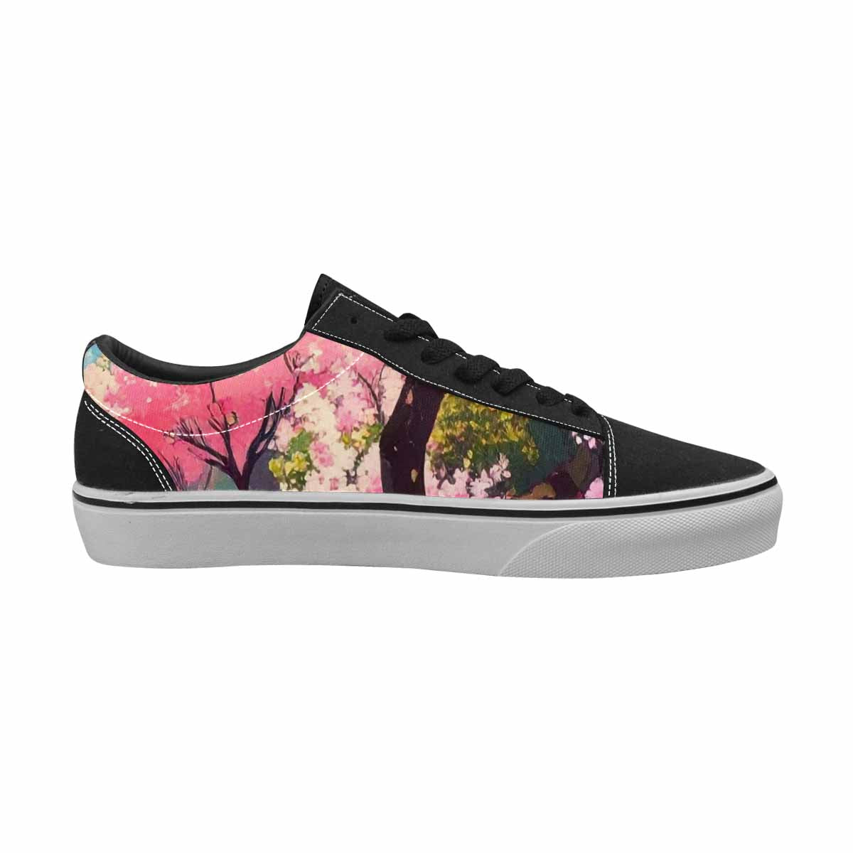 WOMEN'S Cherry Blossom Branch Lace-Up Canvas Cottagecore Custom Sneakers