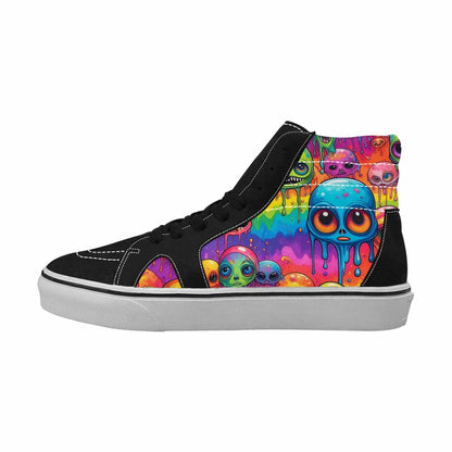 MEN'S Melting Aliens High Top Canvas Surreal Custom Shoes