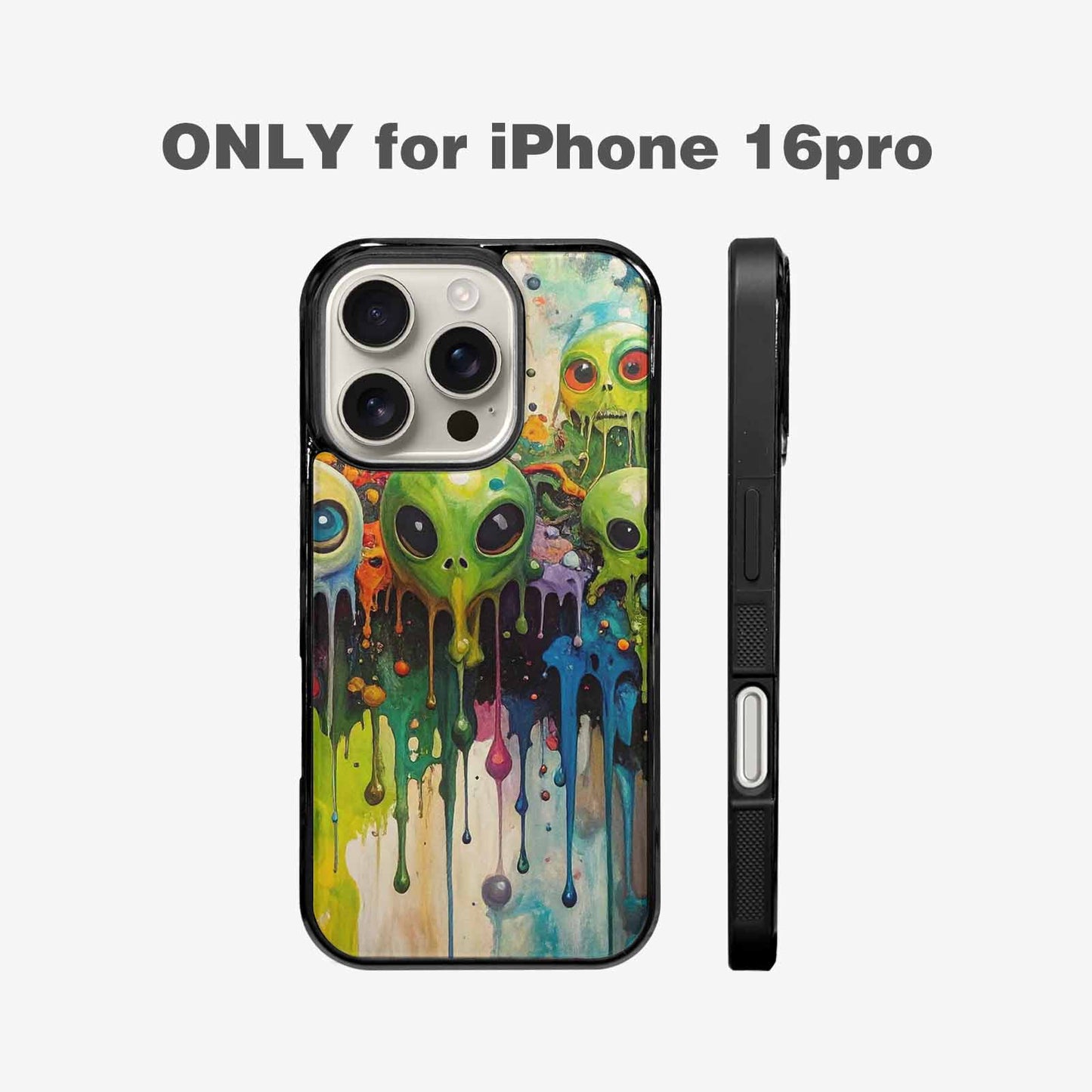 iPhone 16 Pro Case — Aliens Camomelting Aliens Patt Q9t, Personalized Phone Case