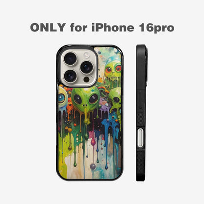 iPhone 16 Pro Case — Aliens Camomelting Aliens Patt Q9t, Personalized Phone Case