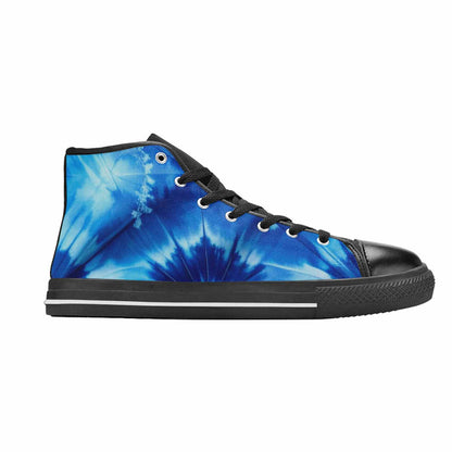 MEN'S Tie Dye Shibori Indigo High Top Canvas Vivid Sneakers
