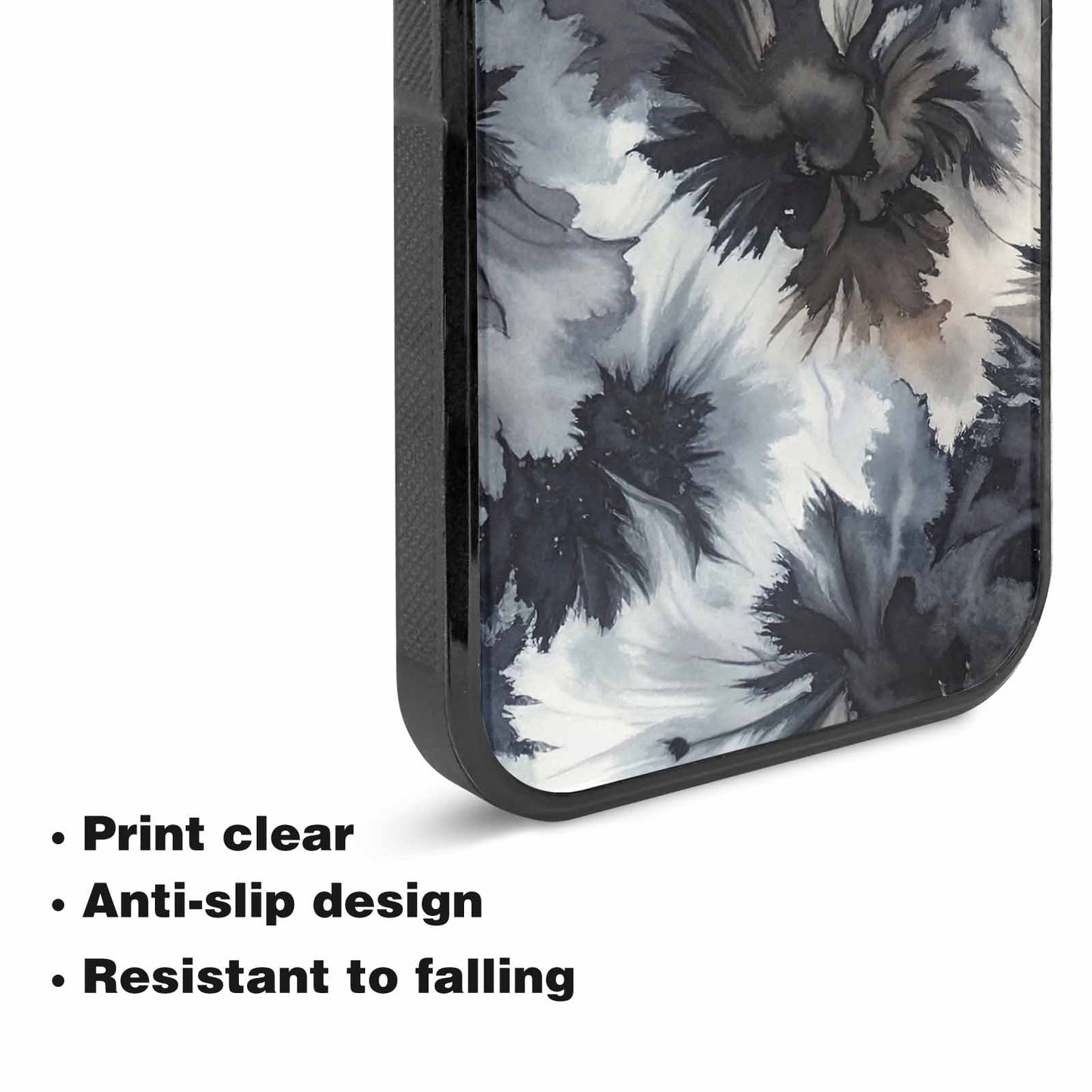 iPhone 15 Case — Tie Dye Black And Gray Blended, Custom Made Phone Cover