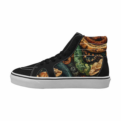 WOMEN'S Snake Skin Reptile High Top Canvas Vibrant Chaos Sneakers