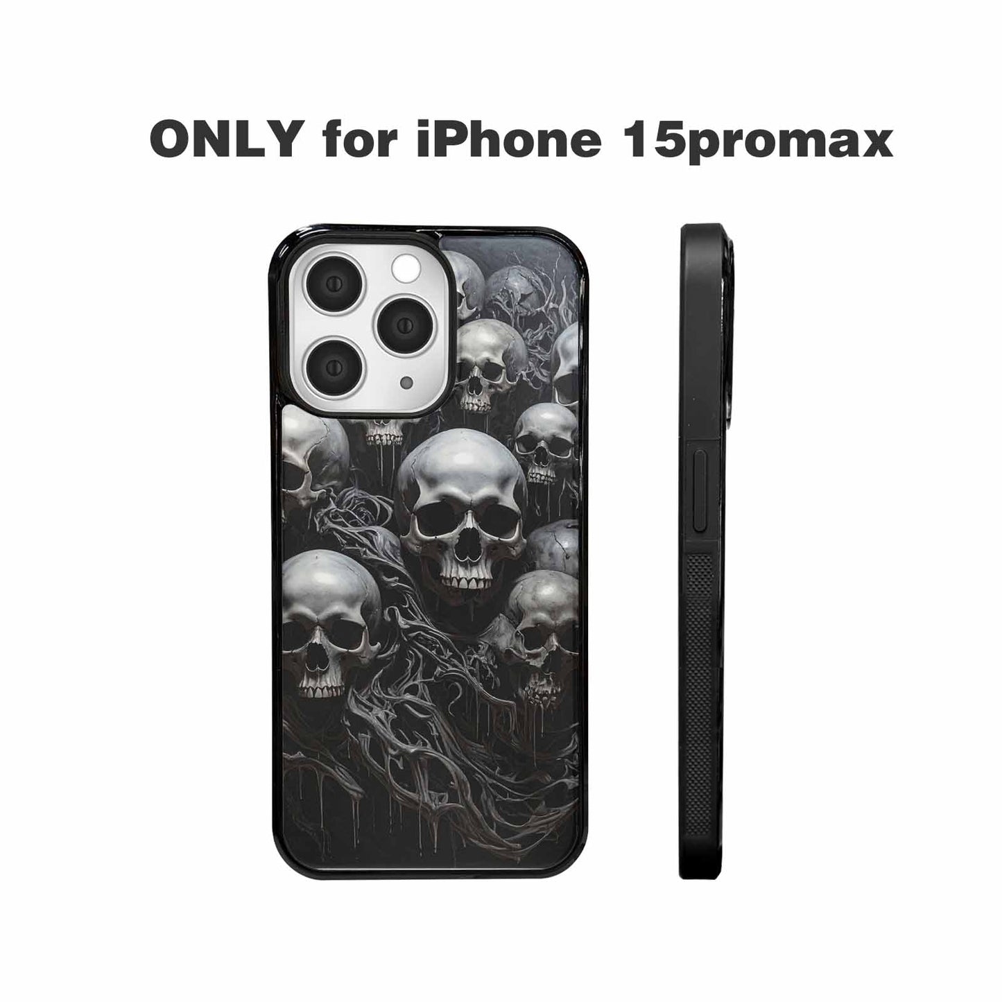 iPhone 15 Pro Max Case — Grey Dark Black And Grey Tones, Customized Protective Case