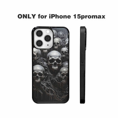 iPhone 15 Pro Max Case — Grey Dark Black And Grey Tones, Customized Protective Case