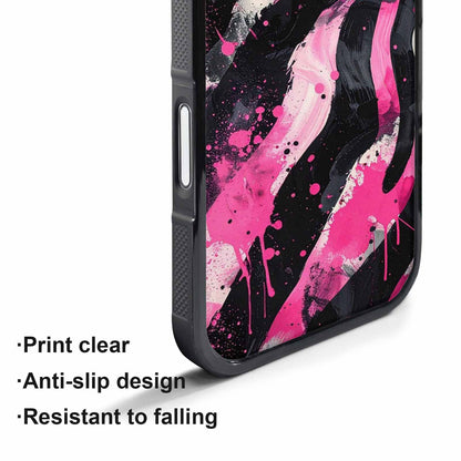 iPhone 17 Pro Case — Black Pink Ink Zebra Stripe Animal, Custom Printed Phone Case