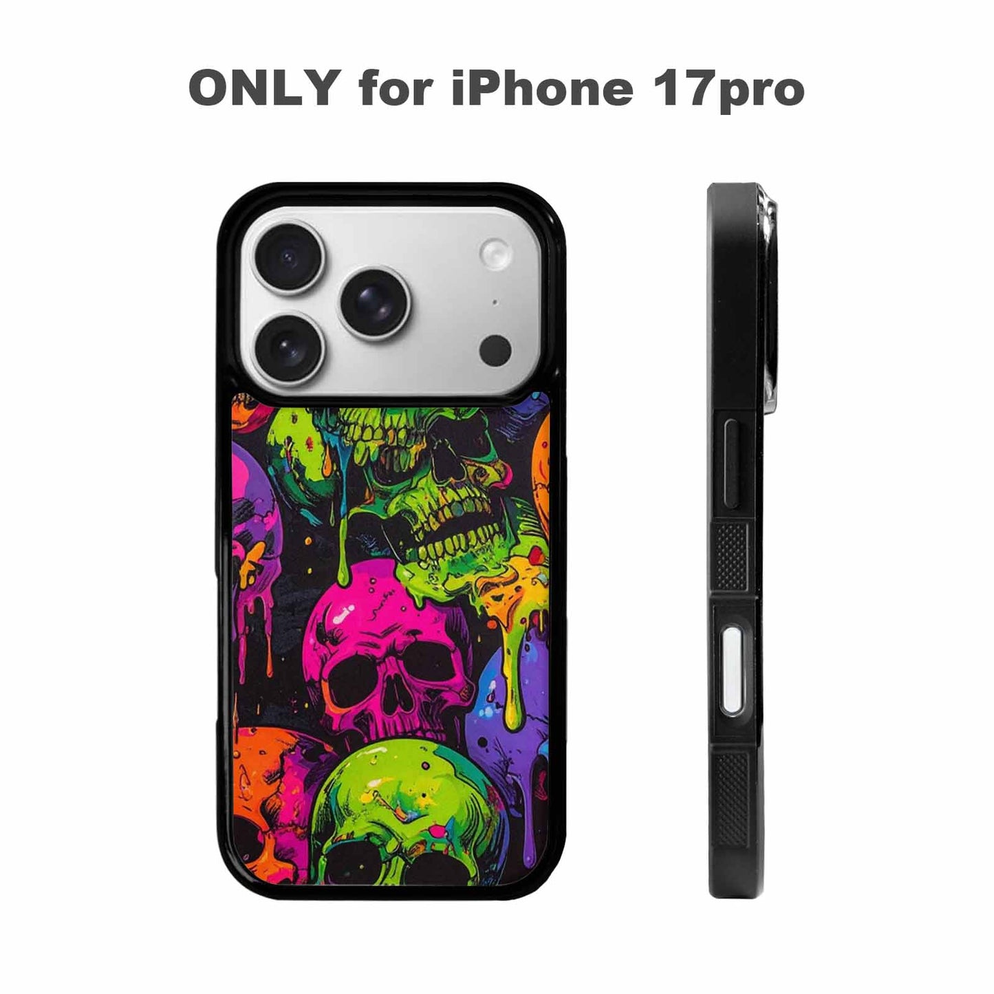 iPhone 17 Pro Case — Vibrant Camo Of Skeletons Neon Camo, Personalized Phone Case